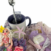 Mermaid Desk Gift Box for Her | Porcelain Doll Pencil Holder & Mug Set