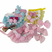 8-piece XS pet princess set with 3 tutus, sunglasses and bow sets for small dogs