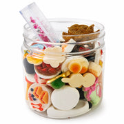 Abundant food themed flatback charm assortment with rhinestones and decorative pieces for creative projects