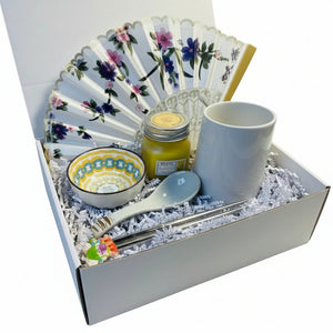 Oriental Inspired Tea Gift Box | Mug & Fan Set