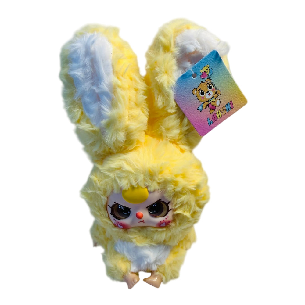 Baby Three vinyl collectible plush doll, close up view

