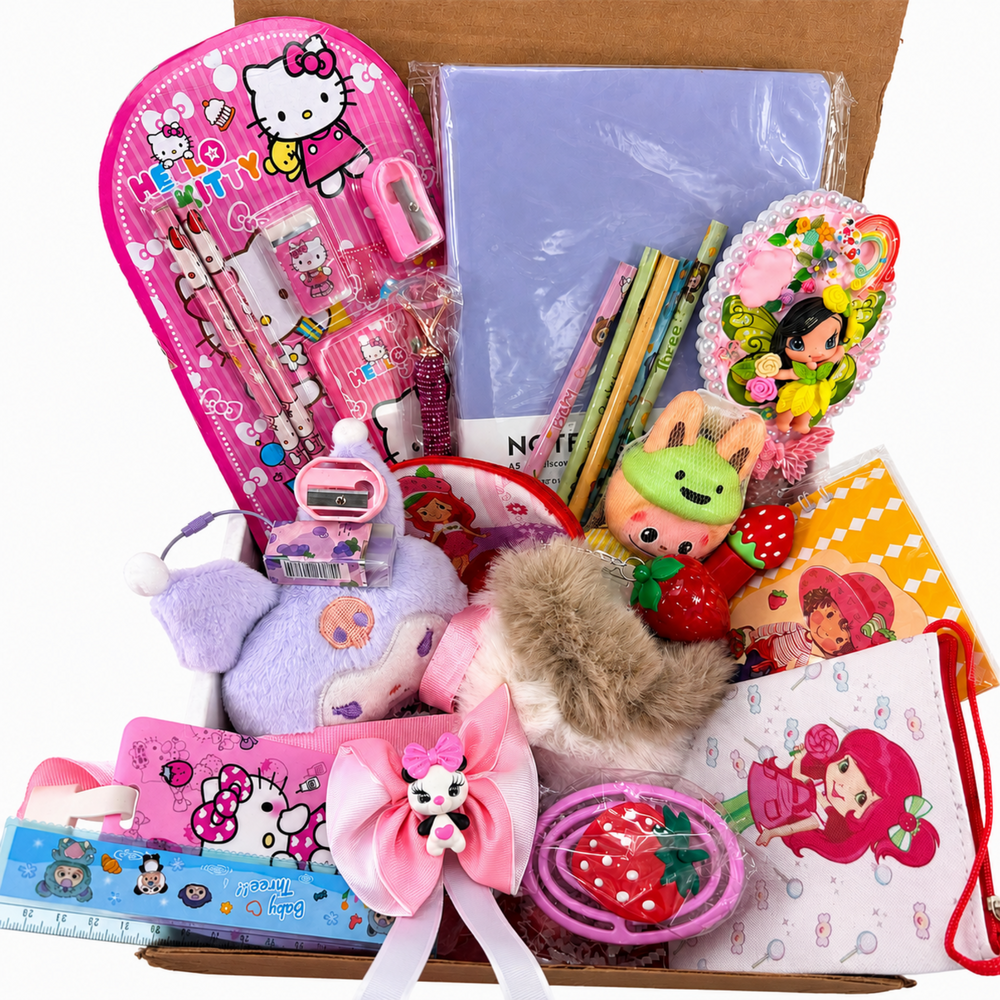 Back to school gift for daughter granddaughter or niece with stationery, pouch, pencils, handmade accessories and cute gifts