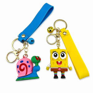 Cartoon Snail & Yellow Character Silicone Keychain Set with Wrist Straps – 2 Piece