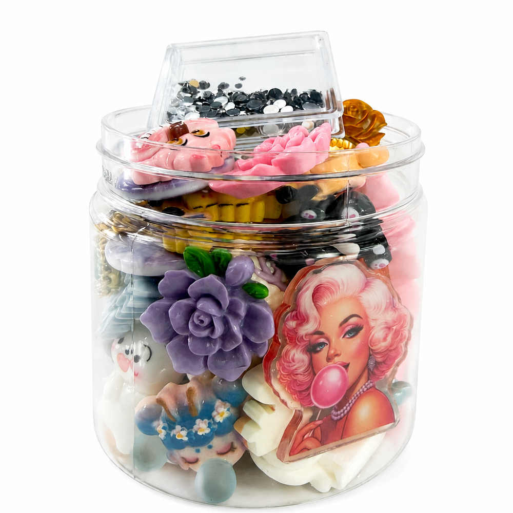 DIY Charm Surprise Combo – Mixed Flatbacks, Cabochons & Rhinestone Embellishments