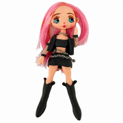 Gothic Lolita Pink Hair Flatback Doll for DIY Crafts Decoration