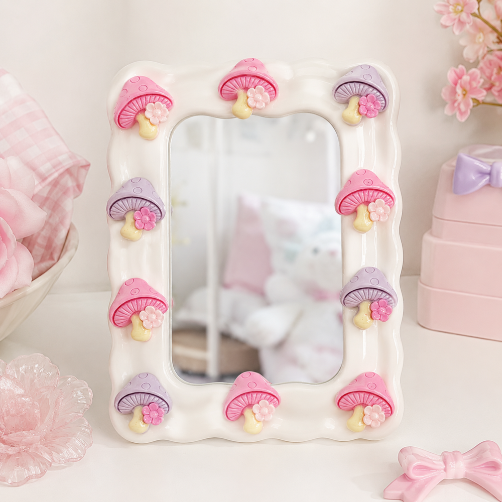 20-Piece Pink & Purple Mushroom Resin Flatback Charms for DIY Crafts