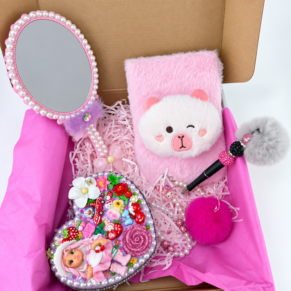 Strawberry Aesthetic Vanity Mirror & Gift Set - Unique Gift for Girls