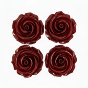 Close-up of red glitter rose with sparkling finish for resin crafts