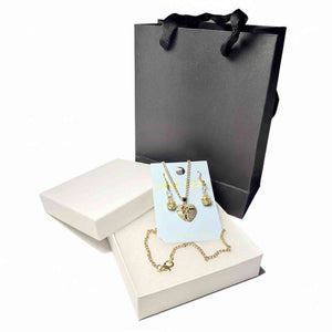 Rhinestone Heart Necklace & Crystal Earring Set | Gift for Her