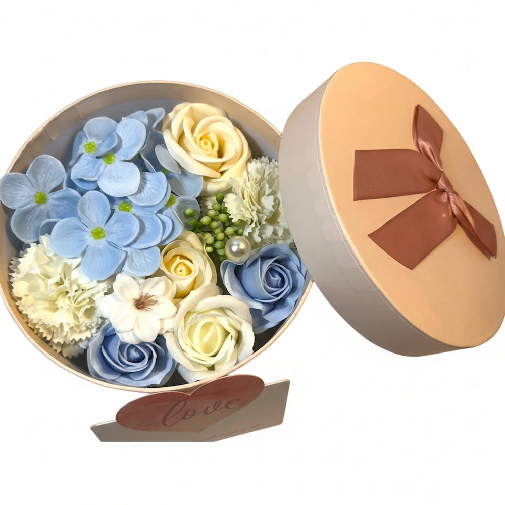 Colorful flower-shaped rose soaps ready to gift