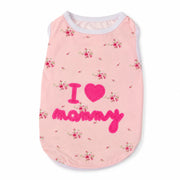 Floral I Love Mommy dog shirt size M styled for a cute female dog outfit gift