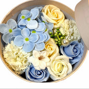 Floral rose petal soap set in decorative flower box