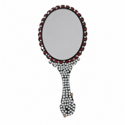 Handmade music vanity mirror with guitar, keyboard, notes, microphone and instrument decorations