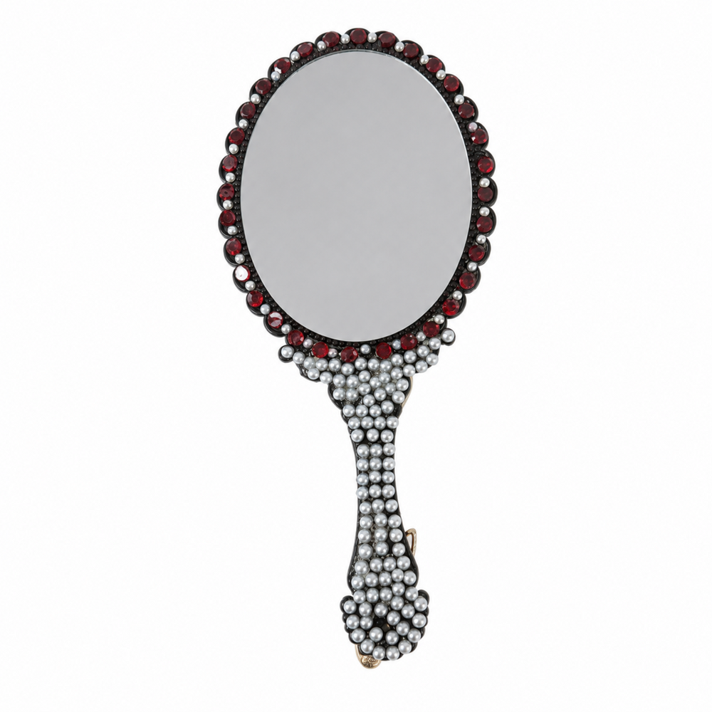 Handmade music vanity mirror with guitar, keyboard, notes, microphone and instrument decorations