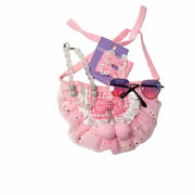 Heart sunglasses and pink bow accessories for teacup dogs