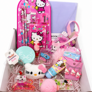 Hello Kitty gift box with clear mini suitcase, charms, stickers and cute accessories