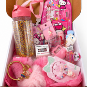 Hello Kitty school supplies gift with notebook, pencils, sharpener, washi tape and ID holder