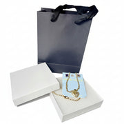 Gold-Tone Crystal Heart Necklace and Earring Gift Set in Premium Packaging - Majestic Boutique