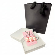 Handmade Silver-Tone Pink Hello Kitty Necklace and Earring Set with Premium White Gift Box and Luxury Black Paper Bag - Shipping from Miami