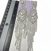 Premium jewelry gift set with long rhinestone earrings and high-quality packaging ready for gifting