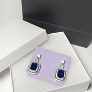 Sparkling Blue Stone Drop Earrings - Elegant Wedding & Party Jewelry