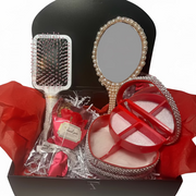 Decoden Decorated Mirror & Hair Brush Set - Kawaii Vanity Jewelry Box Gift