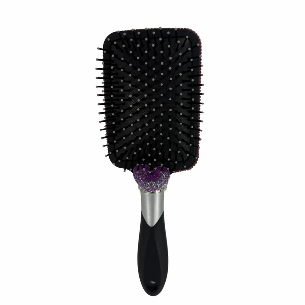 Hairbrush with country singer porcelain doll, back view 