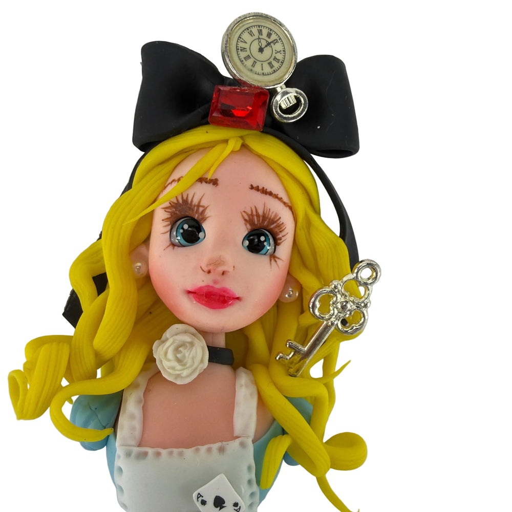 Flat back view of a kawaii storybook girl planar doll torso showing smooth surface for craft gluing