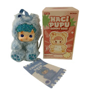 Sky blue crystal bedazzled Hacipupu Gummy Bear plush with blueberry-inspired aesthetic, hand-embellished crystals 