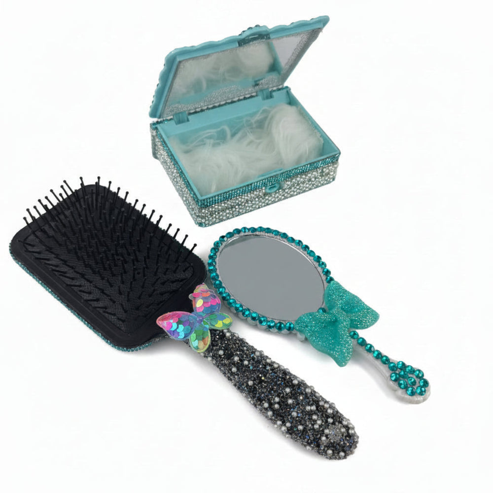 Birthday Gift Box for Teen Girls with Kawaii Accessories, Jewelry Chest & Decorated Hair Brush