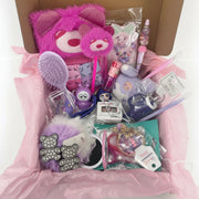 Kawaii girl gift set with hairbrush, lip gloss, bracelets, hair clips and keychains