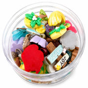 Mixed ocean inspired cabochons, shells, flowers and colorful embellishments for creative crafts
