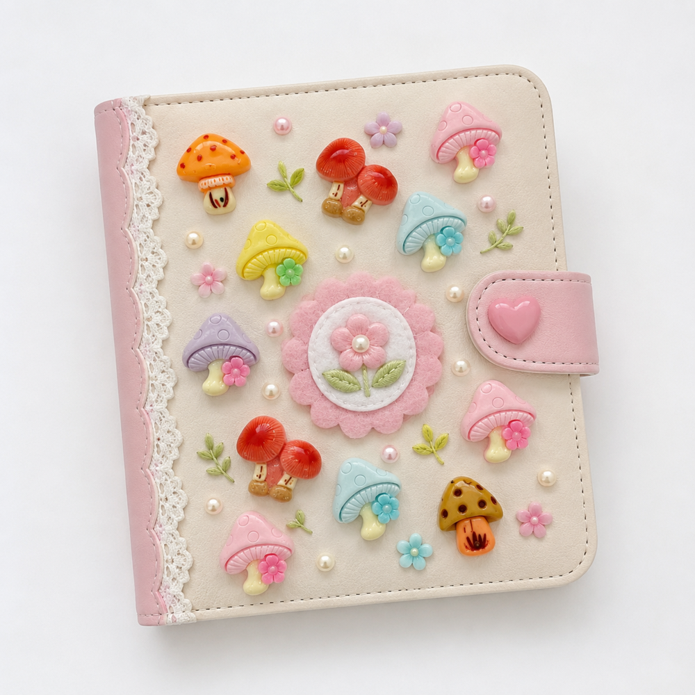 Mixed resin mushroom flatbacks in pastel and bright colors for creative craft projects