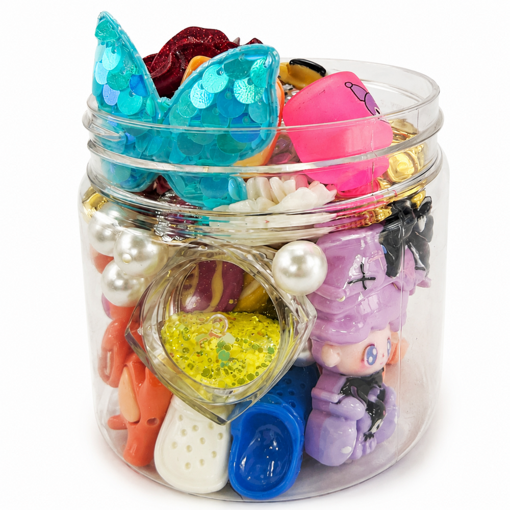 Multicolor princess craft mix with bows, jeweled pieces, flowers and assorted resin flatback embellishments.