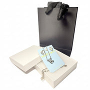 Handmade Silver-Tone Initial Letter K Necklace and Heart Crystal Earrings Set  Premium Gift Box 