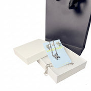 Handmade Silver-Tone Initial Letter K Necklace and Heart Crystal Earrings Set 