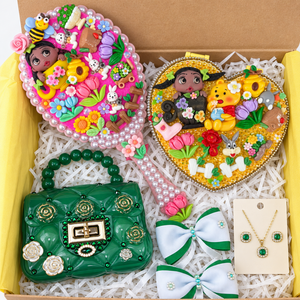 Enchanted Garden Decoden Decorated Gift Set – Mirror, Jewelry Box & Accessories | Xmas Gift for Girls