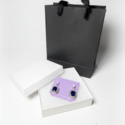 Pair of royal blue earrings silver 