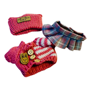 Cute Kawaii 4-Outfit Set for Kawaii Plush Doll | 17cm Doll Clothes