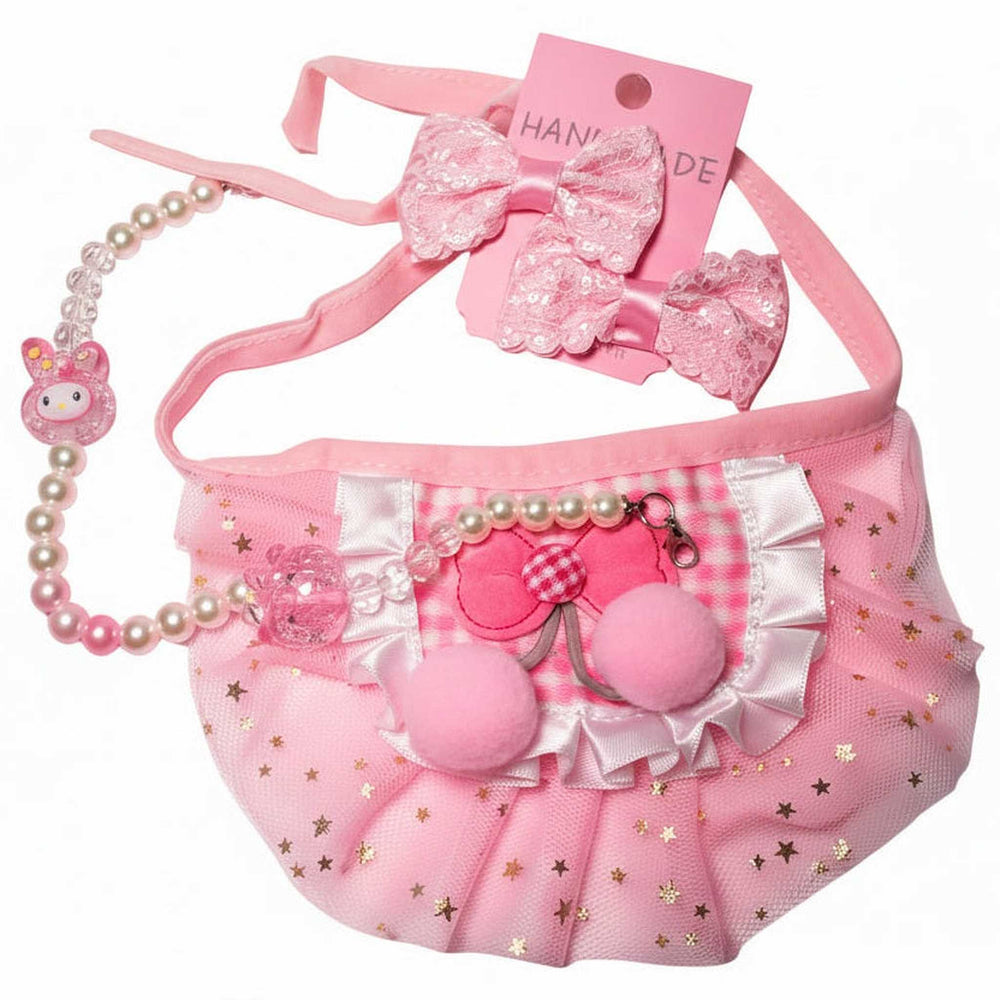 Pink tutu skirt for medium dogs - soft tulle princess pet outfit