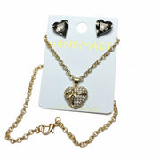 Premium gift packaging for heart crystal jewelry set - white box and black luxury bag from Miami boutique

