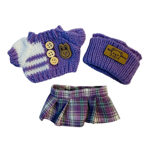 4-Piece Kawaii Doll Outfit Set | 17cm Plush Doll Clothes