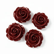 Red glitter roses 3cm flat lay for resin jewelry and decor projects