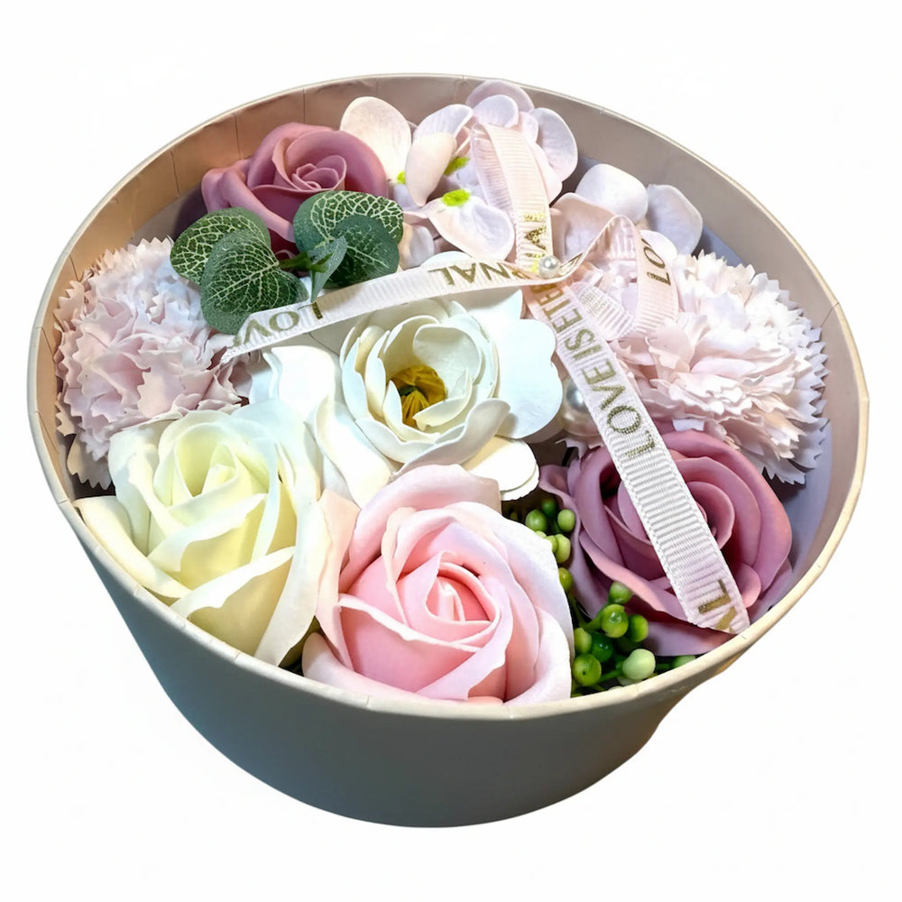 Rose petal scented soaps beautifully arranged in gift box
