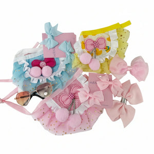 Pet Princess Accessories Set - Triple Tutu, Shades & Matchy Bows