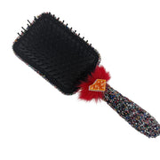back view decorated hair brush  kawaii hairbrush with red and white bow detail