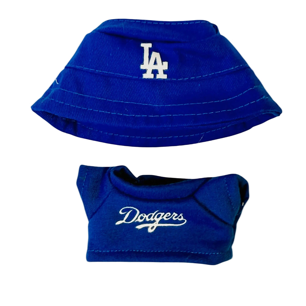 blue bucket hat and shirt outfit set for 17cm kawaii doll