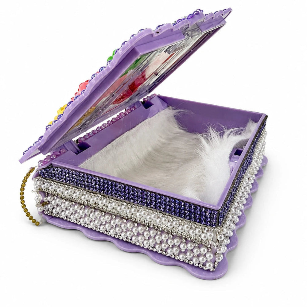 boutique mermaid vanity gift set with mirror, purse, bow and pearl-style details