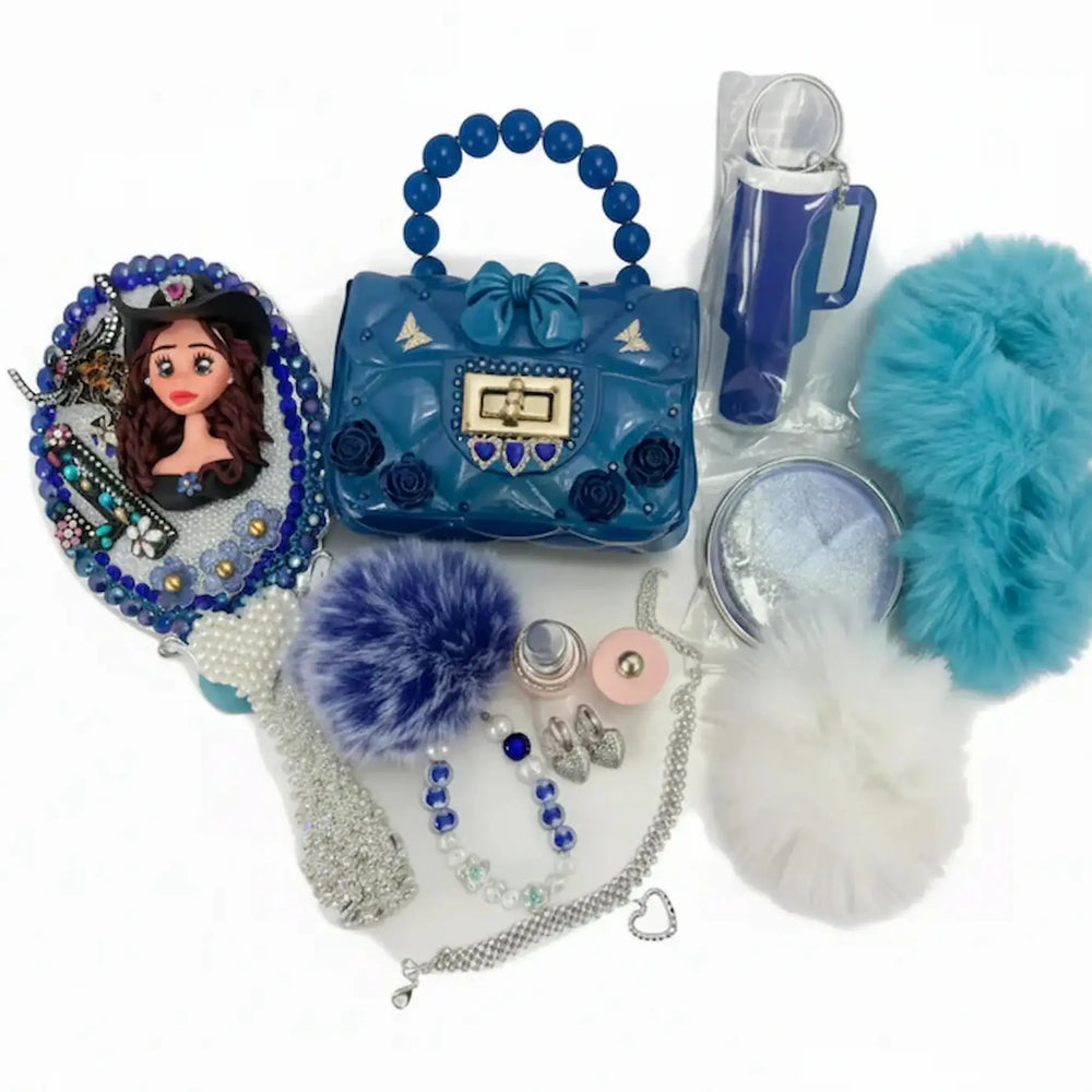 cowgirl gift set with key chain, ankle bracelet hair ties accessories 