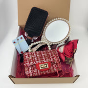 decoden porcelain doll mirror and matching hairbrush gift set with crystal earrings and red heart necklace